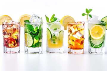 Poster - A selection of glasses filled with different beverages