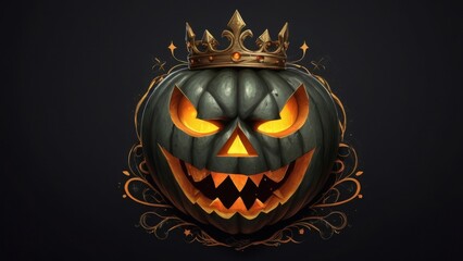 Poster - halloween pumpkin jack o lantern horror king holiday black background