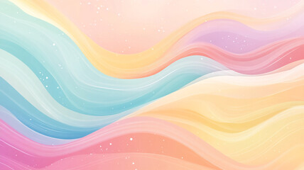 Poster - Soft pastel waves blend together in a gentle flow of color on a light background