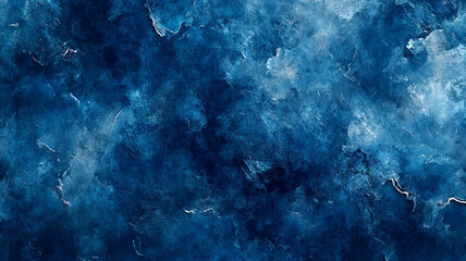 Poster - Abstract deep blue texture with swirling patterns in a painterly style, capturing depth and movement