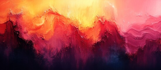 Wall Mural - Abstract Red and Yellow Landscape