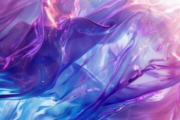 Aufkleber - A close-up shot of a mixture of purple and blue liquids, suitable for use in science or chemistry illustrations