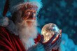 © Fotograf - A jolly Santa Claus holding a mysterious crystal ball, perfect for holiday scenes or mystical themes