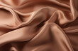 © Larysa - Processed collage of smooth wavy beige light brown satin silk cloth fabric texture. Background