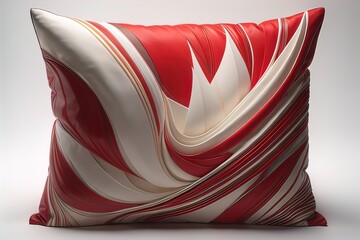 a colorful and decorative pillow on a gray background. ai generative