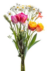 Poster - A bouquet of fresh flowers arranged in a decorative vase placed on a table