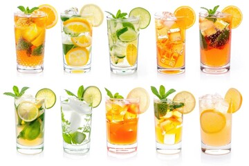 Canvas Print - A collection of glasses filled with various drinks