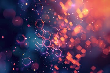 Poster - Blurry image of multiple hexagonal shapes