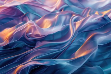 Poster - Close-up view of blue and purple fabric texture