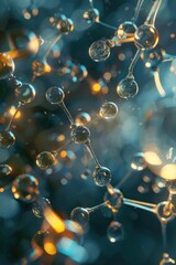 Poster - A cluster of bubbles rising to the surface from below, with varying sizes and shapes