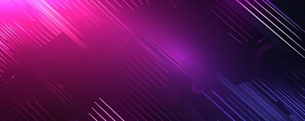 Sticker - Dark purple abstract background with glowing geometric lines. Geometric stripe line art design. Modern shiny gradient lines pattern. Futuristic technology concept. , Generative AI