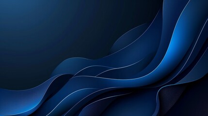 Wall Mural - Dark blue abstract background. Modern shiny blue gradient curve shape graphic design. Dynamic shape composition. Suit for poster, banner, business, corporate, presentation, cover, Generative AI