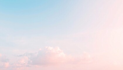 Poster - Soft pink and blue clouds in a pastel sky.