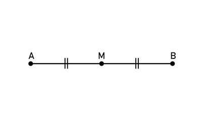 Wall Mural - Point M is the midpoint of segment AB in mathematics.