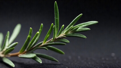 conifer branch with soft shadows, macro shot