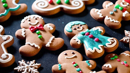 gingerbread men on rustic cooking surface