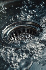 Aufkleber - A close-up view of a drain in a sink