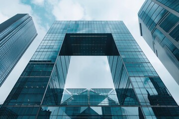 Poster - Cityscape with tall buildings and urban architecture