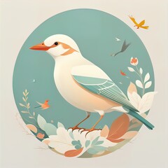 vector illustration of a bird. Vector illustration in cartoon style. ai generative