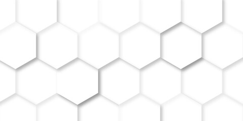 Wall Mural - Hexagon shape white clean 3d vector format abstract design background for desktop 