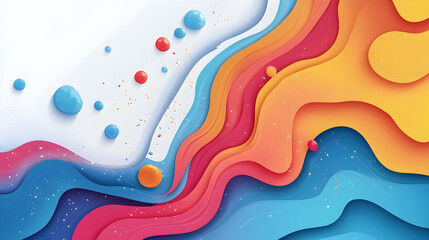 Wall Mural - Summer background and banner with water, splash and waves in vector abstract shape