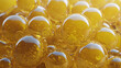 © AI ART GALLERY - 3D render of yellow smooth bubbles