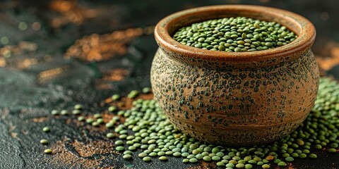 Wall Mural - mung beans in a pot