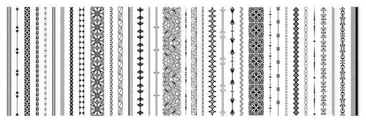 Wall Mural - dividers collection, vertical decorative lines, set of border lines, scroll bar templates for web pa
