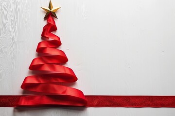 christmas tree made from ribbon