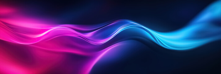 Leinwandbilder - Blurred neon glow black, blue, pink and purple colors flow gradient background