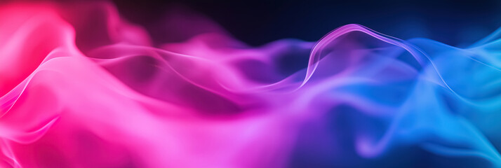 Leinwandbilder - Blurred neon glow black, blue, pink and purple colors flow gradient background
