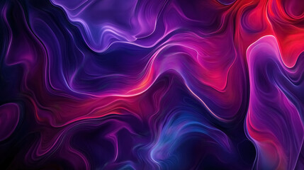 Leinwandbilder - An abstract background with fluid, flowing gradients blending vibrant colors such as deep purples, neon blues, and rich pinks, creating a smooth, liquid-like texture