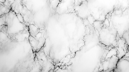 Poster - Elegant white marble surface with unique dark veining observed in a bright indoor setting