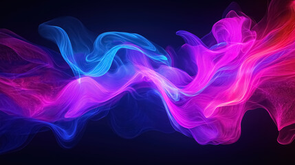 Leinwandbilder - A dynamic neon glow gradient featuring bright hues of electric blue, neon pink, and vibrant purple, creating a striking and futuristic effect on a black background