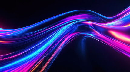 Leinwandbilder - A dynamic neon glow gradient featuring bright hues of electric blue, neon pink, and vibrant purple, creating a striking and futuristic effect on a black background