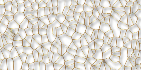 Poster - Abstract golden hexagon graphic ornament. arabian Stylish Seamless pattern on white background. Creative design. Design for book, notebook and calendar covers. high quality textile design, vector .	