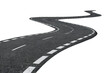 ©   - Winding asphalt road isolated on transparent background
