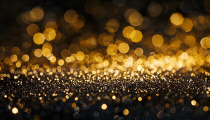 Poster - Gold glitter background, shiny and sparkling texture, golden sparkle festive wallpaper