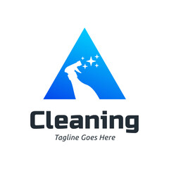 Sticker - Set of Home Cleaning Services Logo Design Vector. Clean spray logo design.