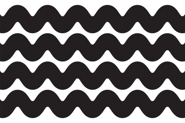Wave line and wavy zigzag pattern lines. Vector black underlines, smooth end squiggly horizontal curvy squiggles