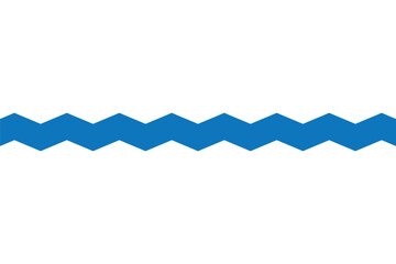 Wall Mural - Minimal blue ocean, sea wave ornament icon. Line art waves