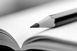 © Zivorad - This black and white image captures a sharpened graphite pencil resting on an open notebook page, symbolizing readiness for writing, planning, or creativity.