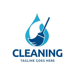 Home Cleaning Services Logo Design Vector. Cleaning broom logo design.