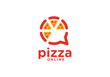 © nubikor - chat pizza logo, online food cafe and restaurant vector design