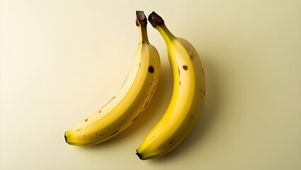 Two ripped bananas with colored background 