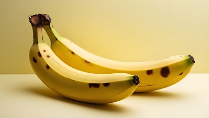 Two ripped bananas with colored background 