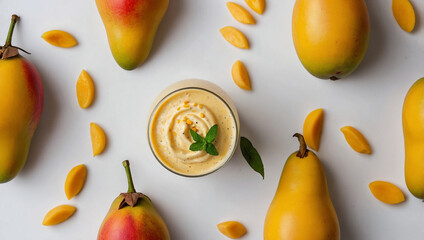 Wall Mural - Mango Lassi isolated on a white background