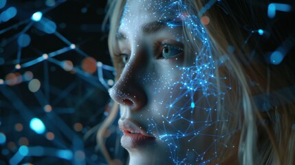 human communication with artificial intelligence. Generative AI technology.