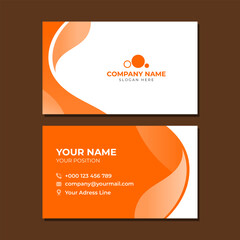 Wall Mural - Orange modern shape business card template