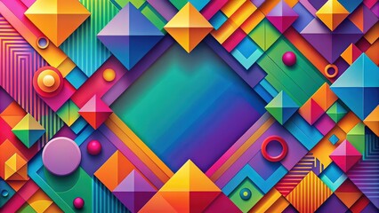 Wall Mural - Abstract geometric background with vibrant colors and bold shapes, abstract, geometric, background, vibrant, colors, shapes